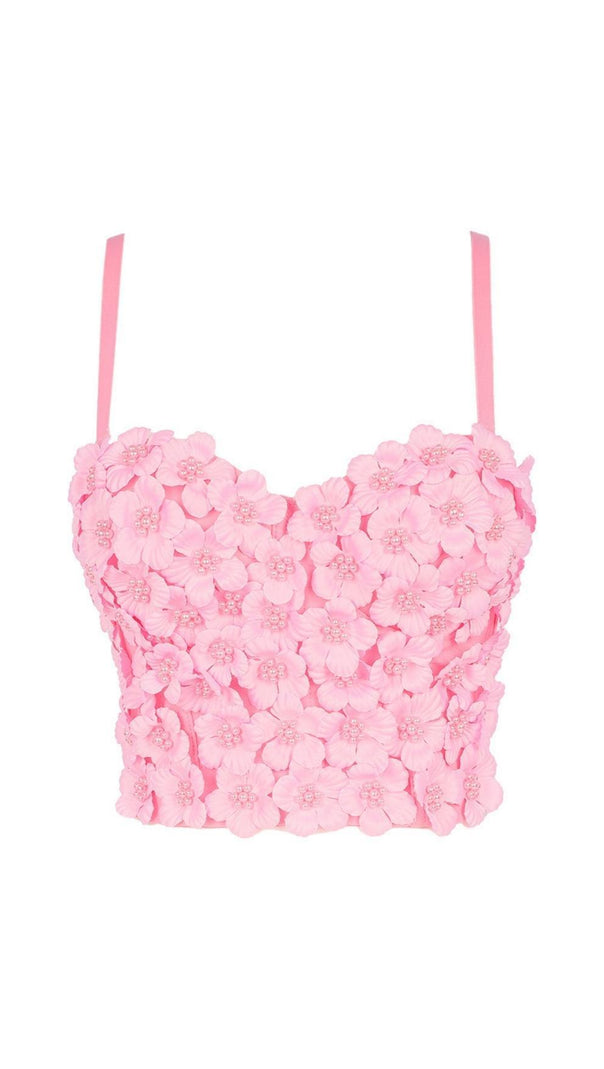 AIIZIE PINK FLOWER CRYSTAL TOP - product image