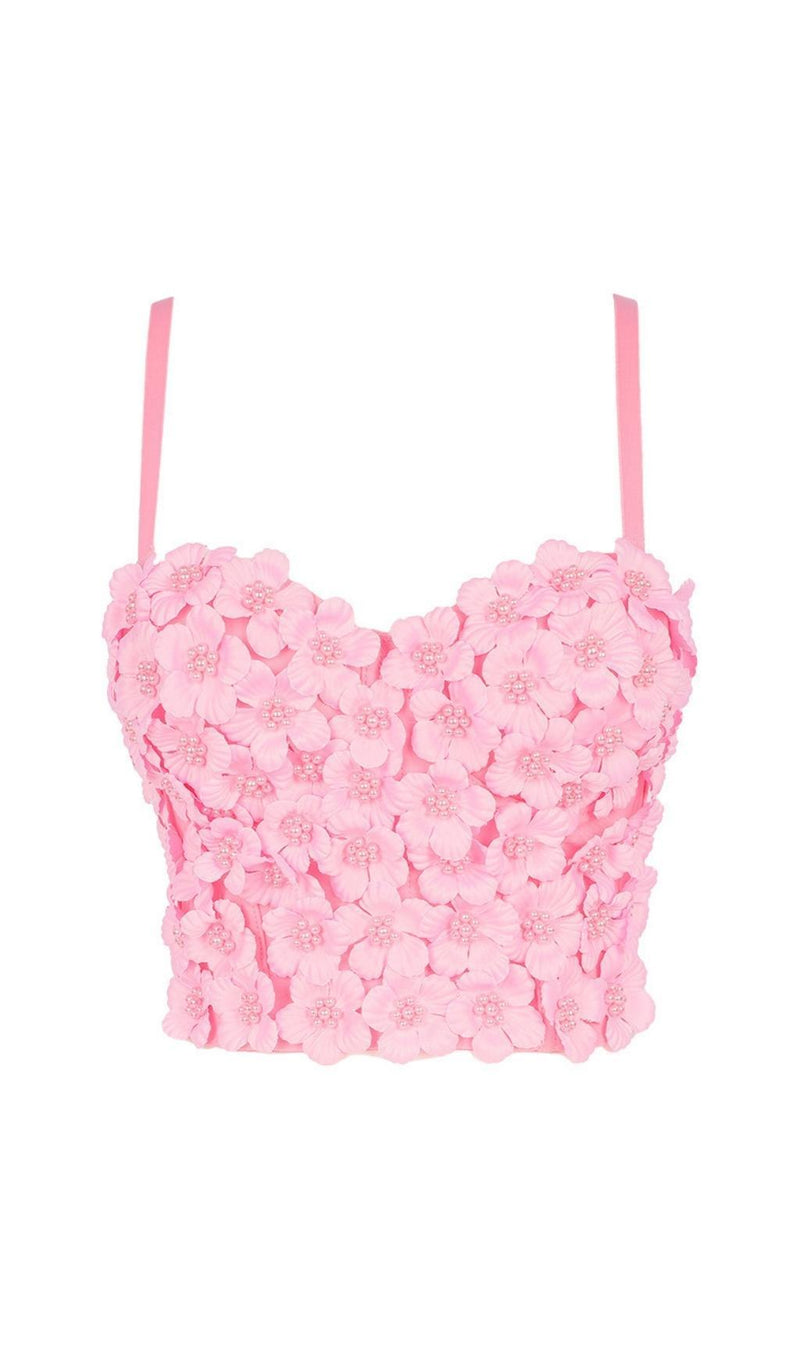 PINK FLOWER CRYSTAL TOP