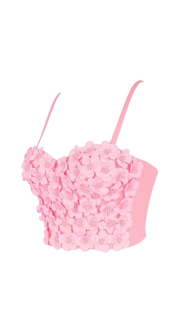 AIIZIE PINK FLOWER CRYSTAL TOP - product image