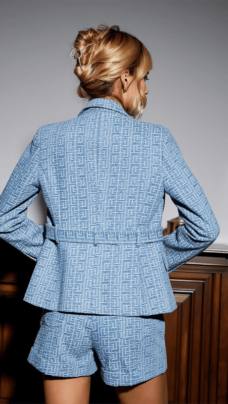 RESHMA JACQUARD BUTTON JACKET