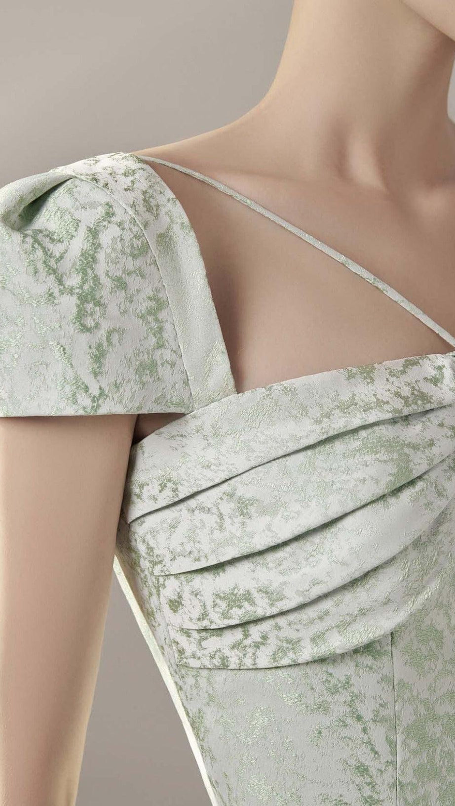 PLEAT SQUARE COLLAR MINI DRESS IN MINT