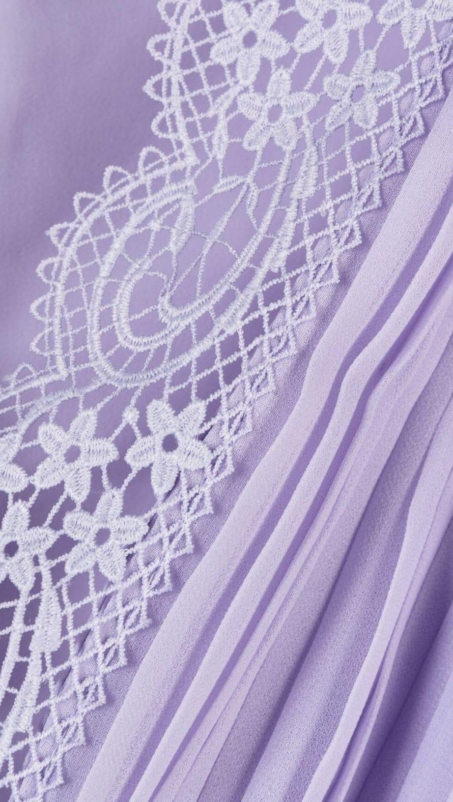 PLEATED CHIFFON MINI DRESS IN LAVENDER