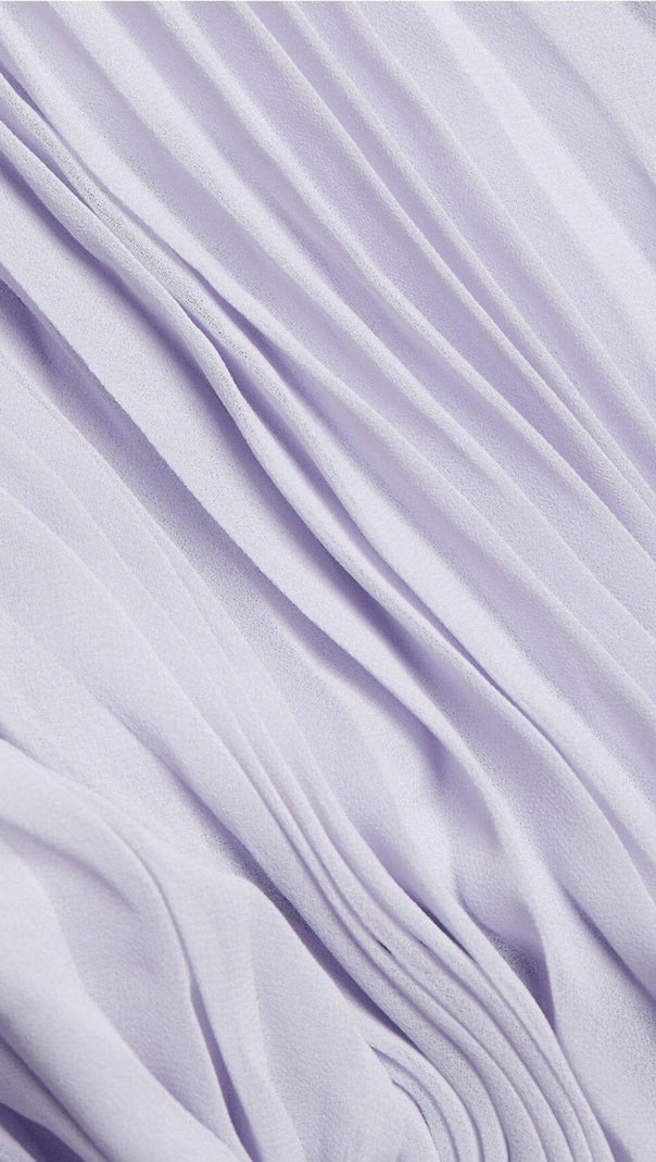 AIIZIE PLEATED CHIFFON MINI DRESS IN LAVENDER - product image