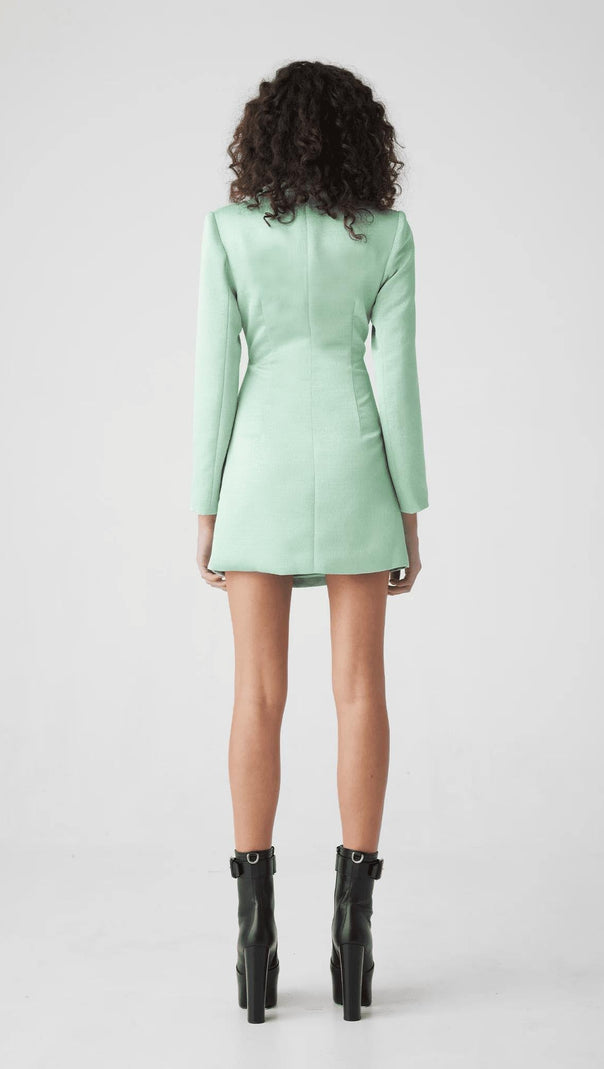 AIIZIE CUT OUT JACKET DRESS IN MINT GREEN - product image