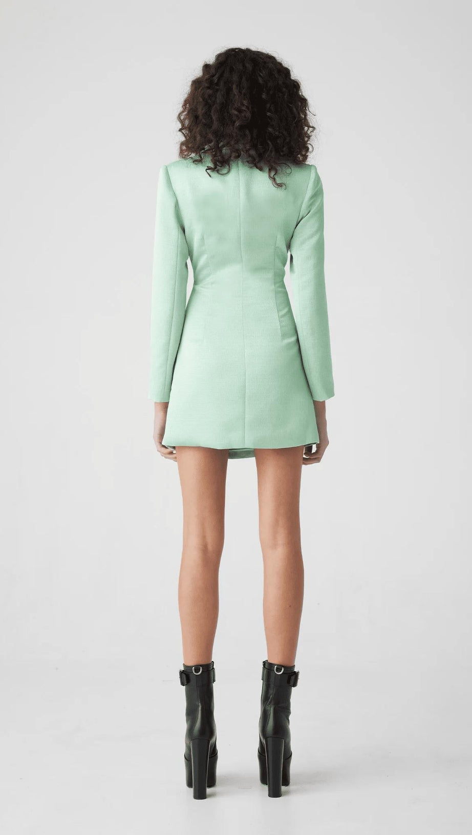 CUT OUT JACKET DRESS IN MINT GREEN