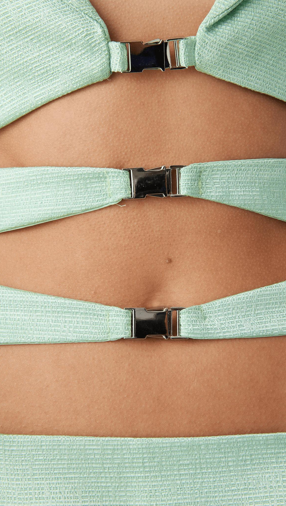 CUT OUT JACKET DRESS IN MINT GREEN