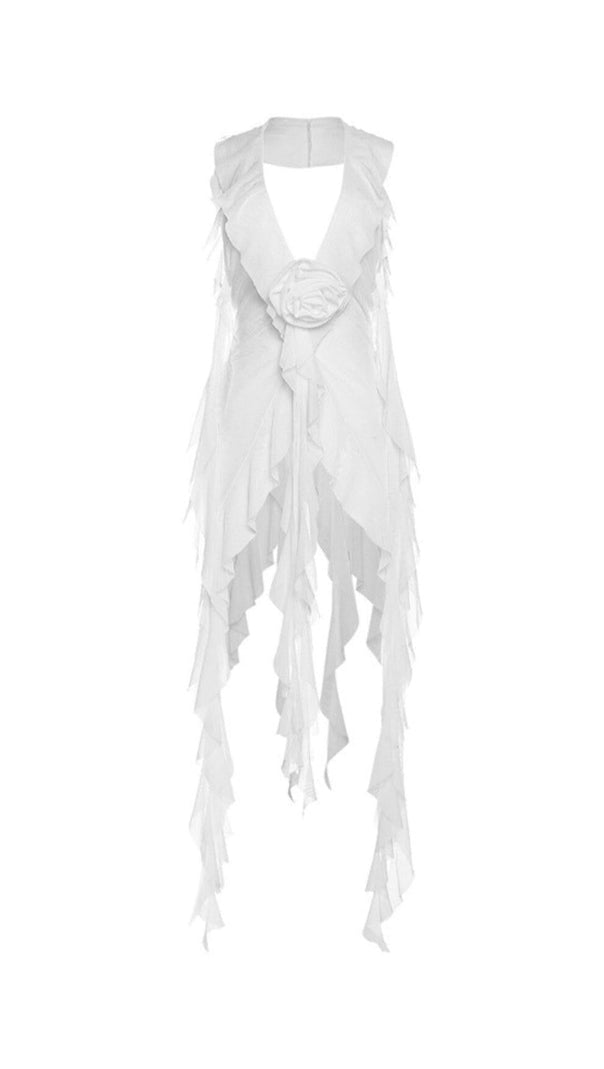 AIIZIE PLUNGE MESH TOP IN WHITE - product image