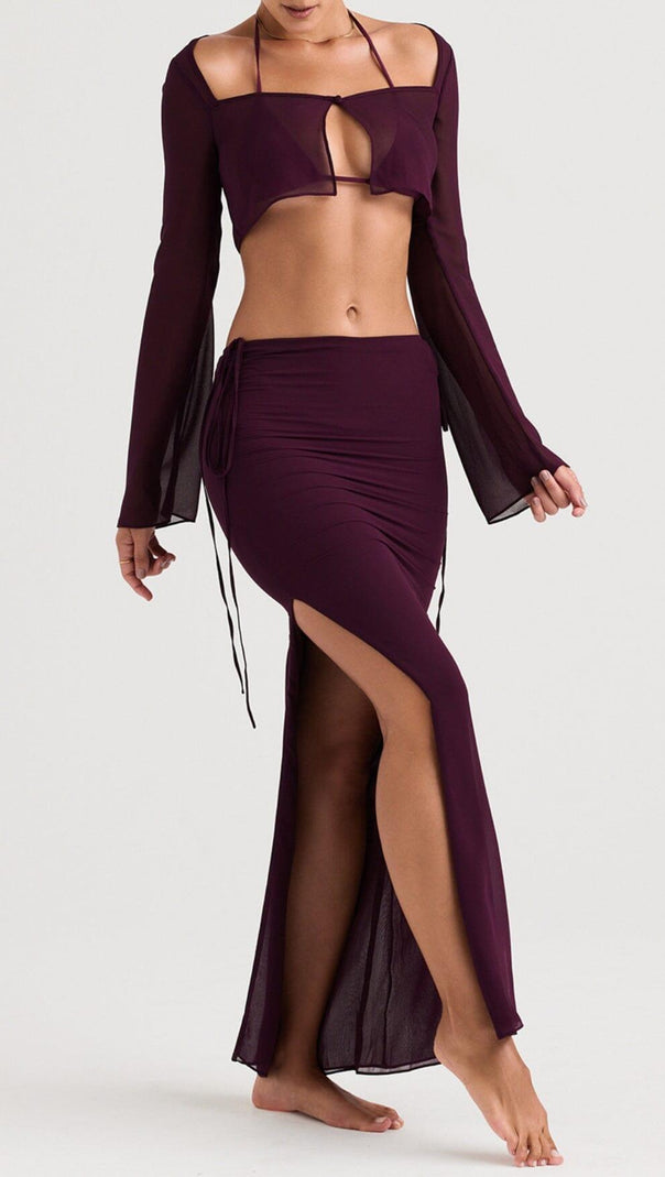 AIIZIE PRUNE CUTOUT SWIMSUIT - product image
