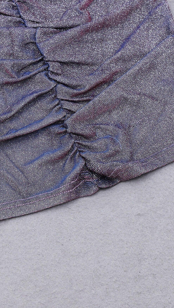 AIIZIE PURPLE OFF SHOULDER MINI DRESS - product image