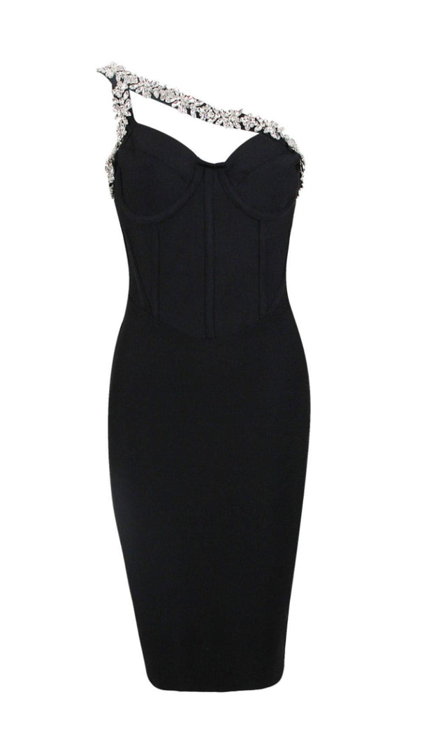AIIZIE RED CRYSTAL STRAPS CROSET DRESS - product image