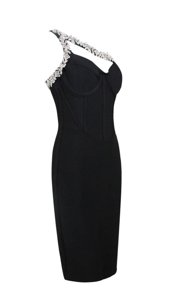 AIIZIE RED CRYSTAL STRAPS CROSET DRESS - product image