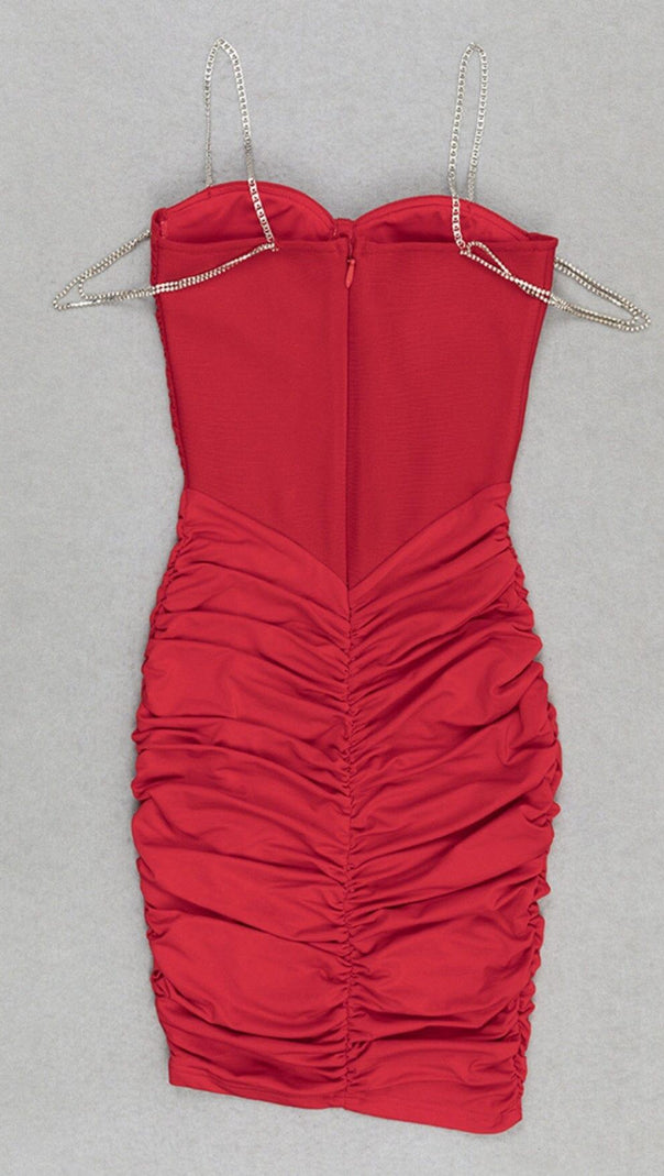 AIIZIE RHINESTONE STRAPPY CORSET MINI DRESS IN BURGUNDY - product image