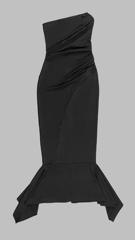 OFF SHOULDER MAXI DRESS IN BLACK