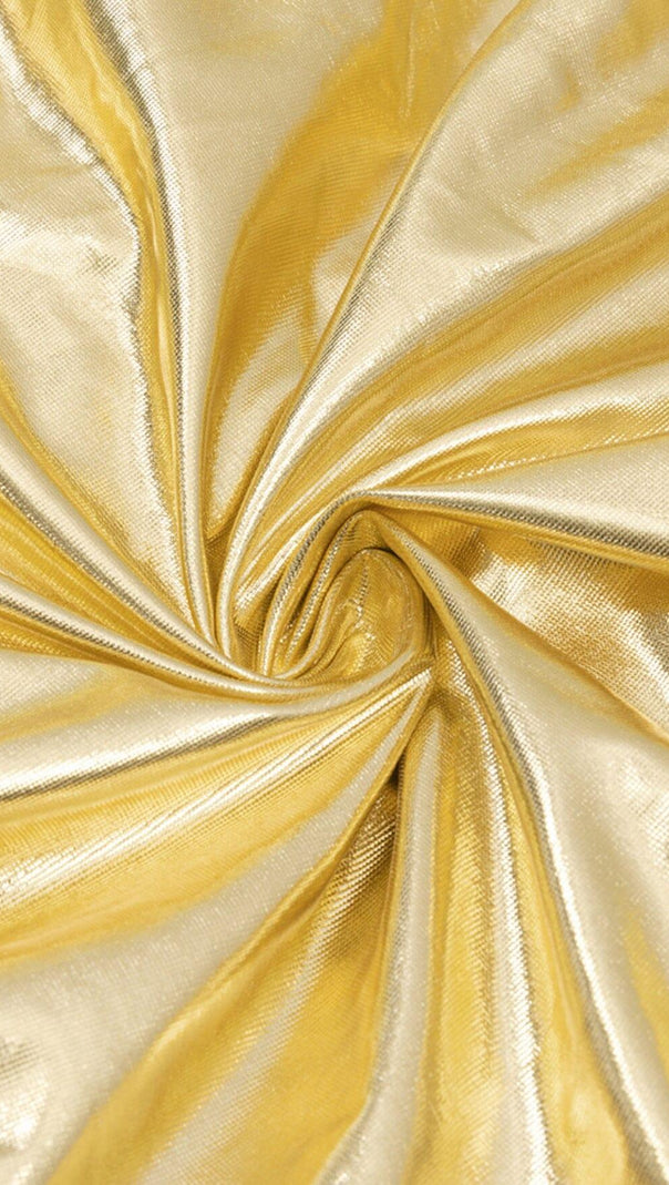 AIIZIE RUCHED STRAPPY MIDI DRESS IN GOLD - product image
