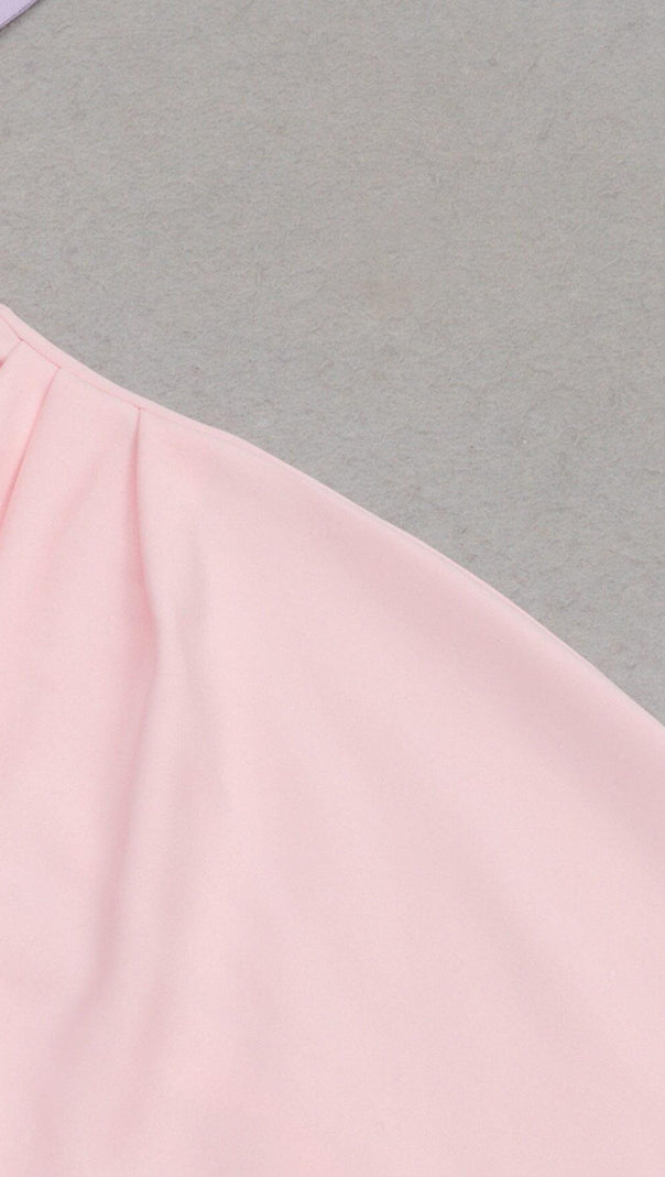 AIIZIE RUFFLE BODYCON MIDI DRESS IN PINK - product image
