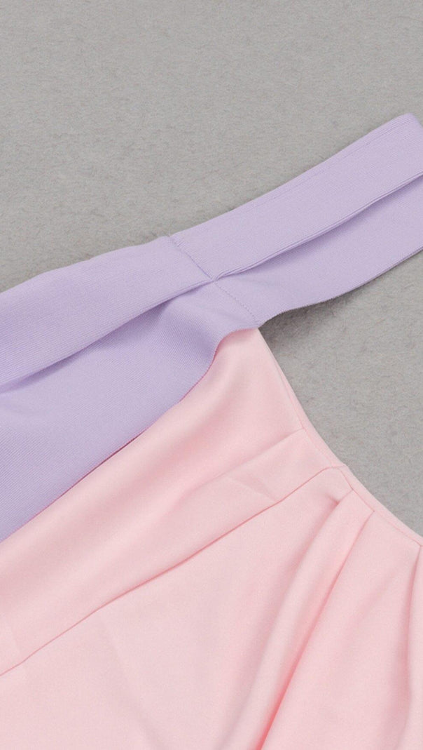 AIIZIE RUFFLE BODYCON MIDI DRESS IN PINK - product image