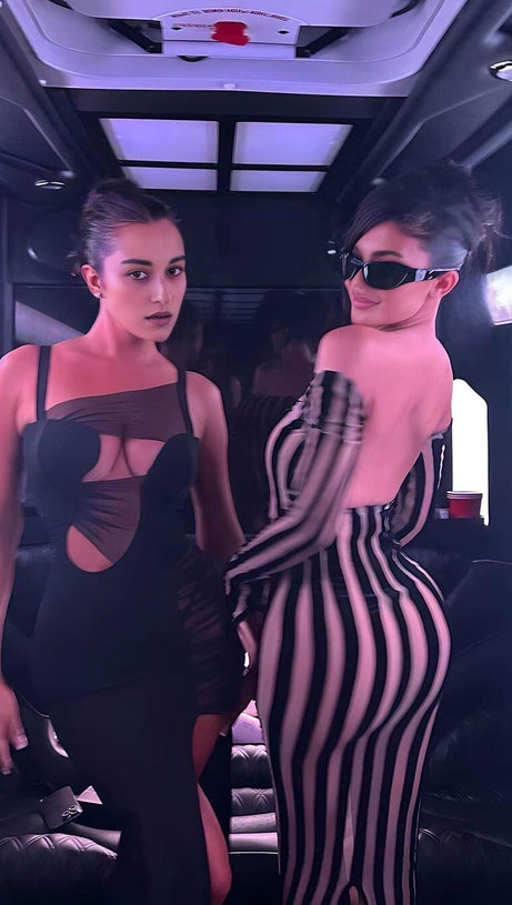 IRREGULAR BANDAGE MAXI DRESS IN BLACK