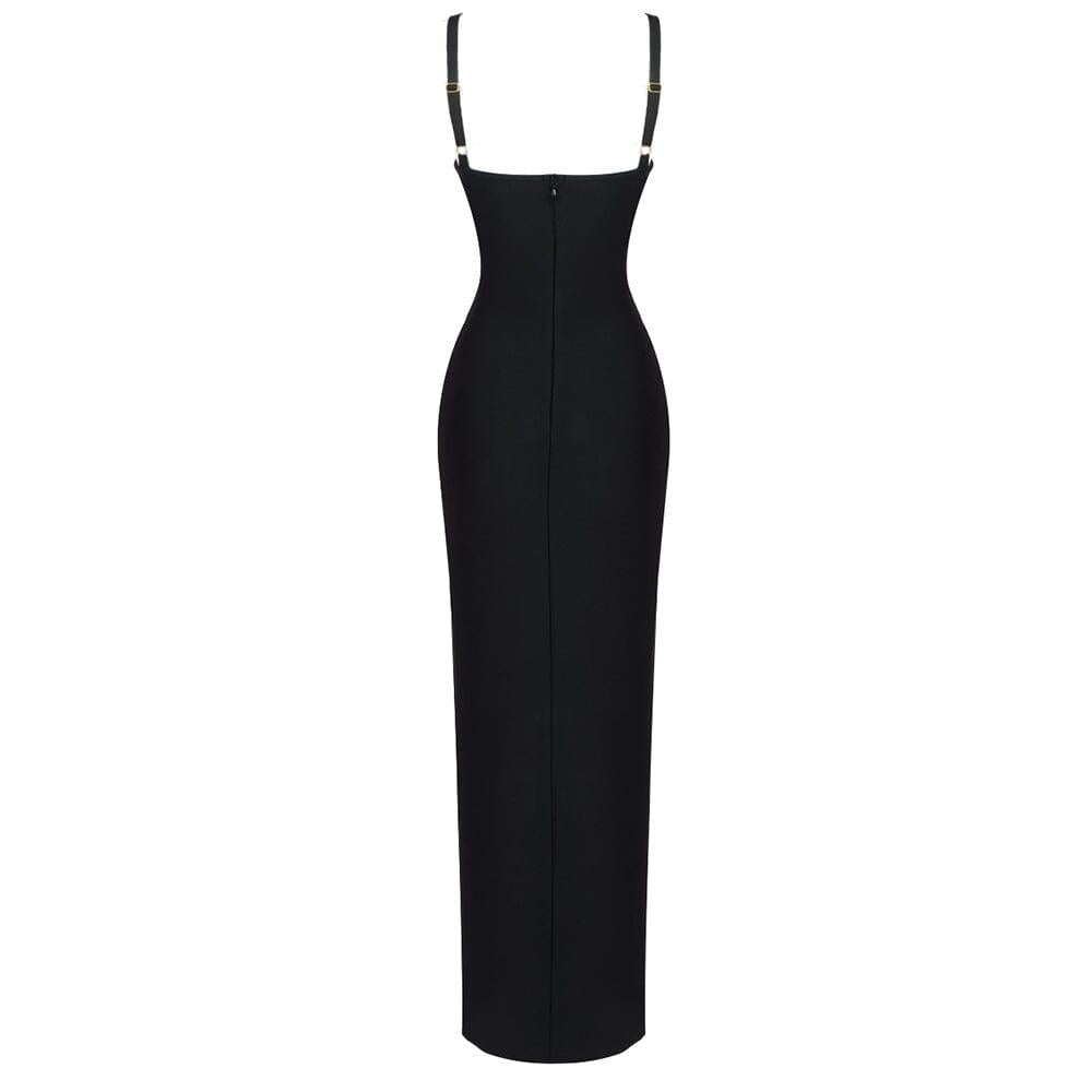 AIIZIE IRREGULAR BANDAGE MAXI DRESS IN BLACK - product image