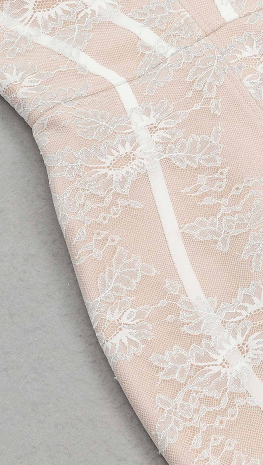 RUFFLE CORSET SPLIT MIDI DRESS IN LIGHT TAN