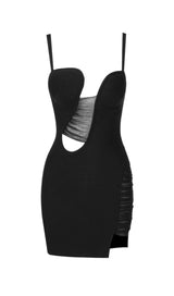 CUT OUT BANDAGE MINI DRESS IN BLACK