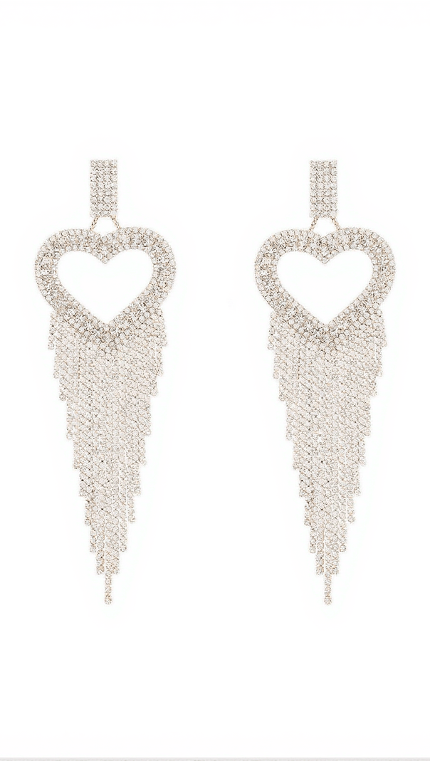 AIIZIE RORY HEART TASSEL EARRINGS - product image