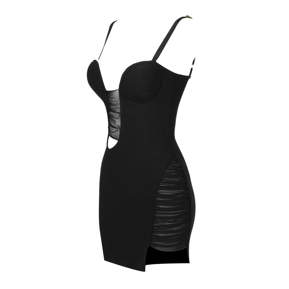 AIIZIE CUT OUT BANDAGE MINI DRESS IN BLACK - product image