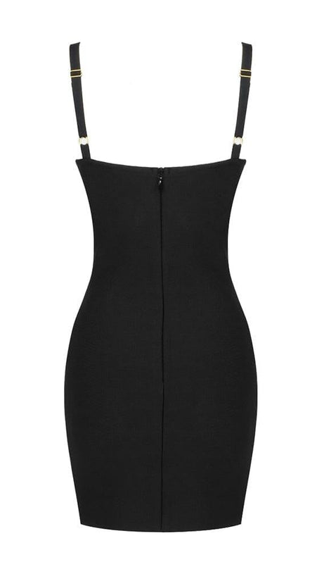 CUT OUT BANDAGE MINI DRESS IN BLACK