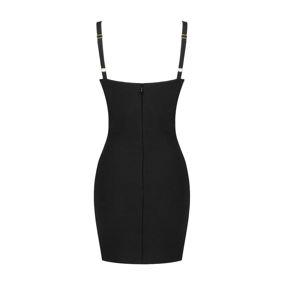 AIIZIE CUT OUT BANDAGE MINI DRESS IN BLACK - product image