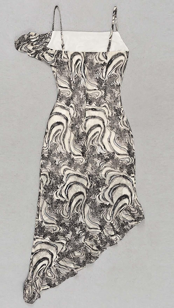 AIIZIE RUFFLE SIDE SPLIT MIDI DRESS IN PALE SAND - product image