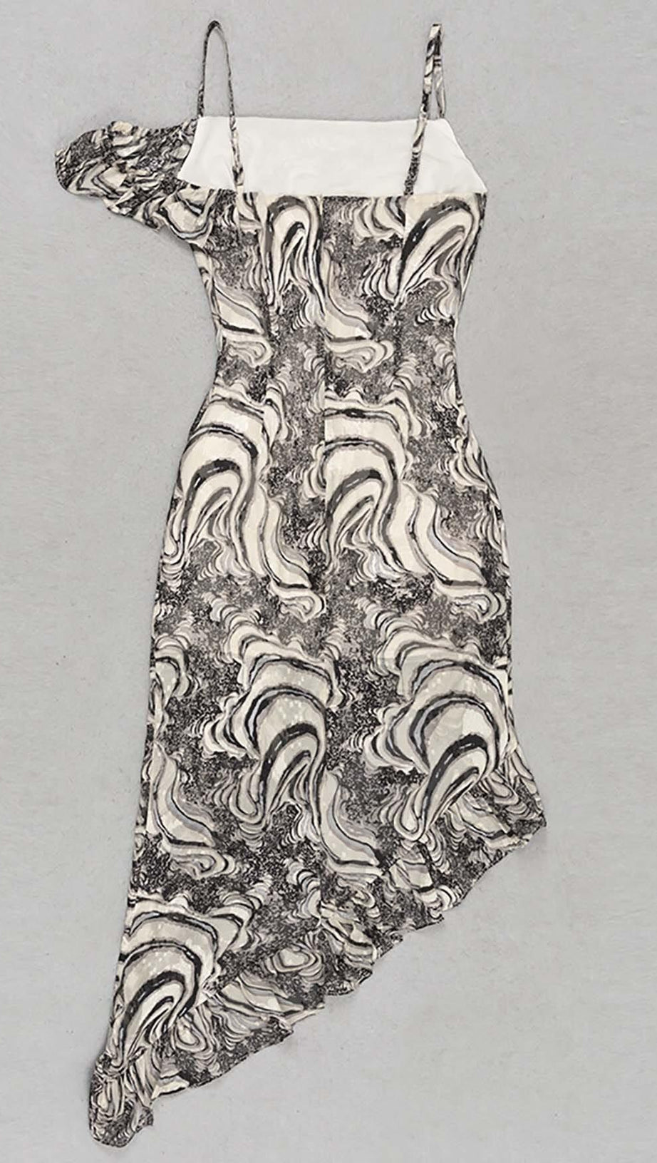 RUFFLE SIDE SPLIT MIDI DRESS IN PALE SAND