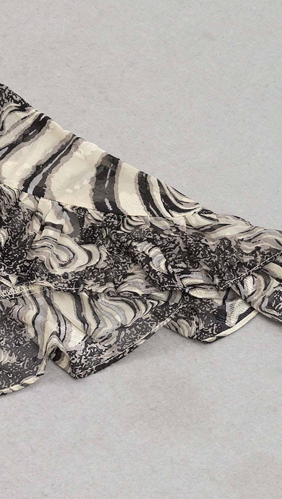 RUFFLE SIDE SPLIT MIDI DRESS IN PALE SAND