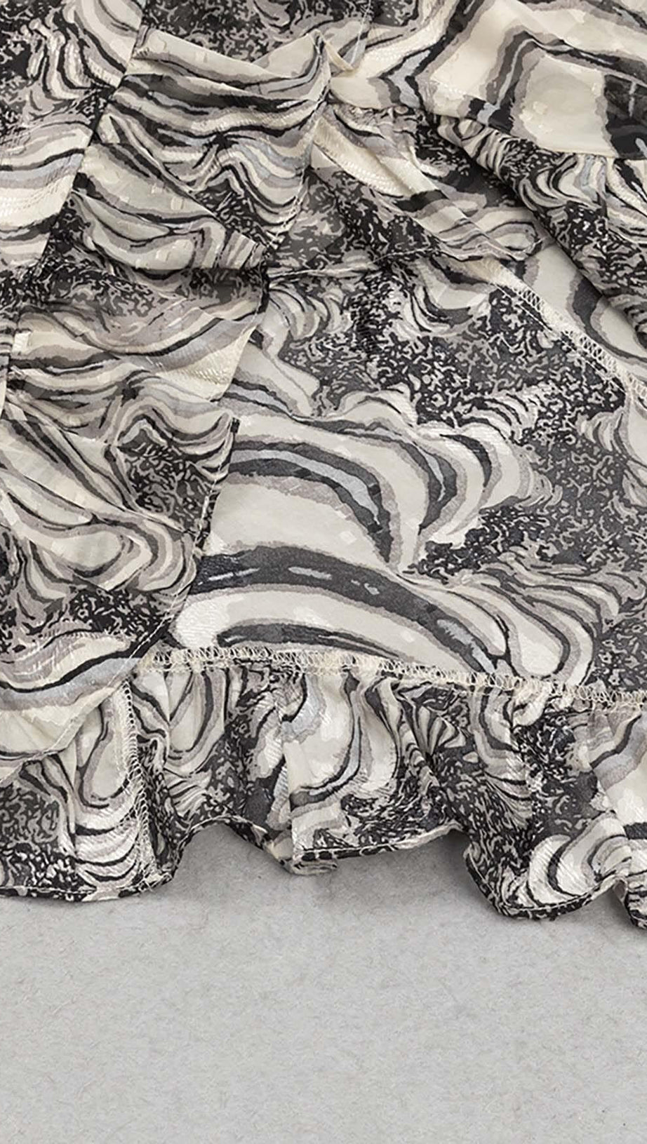 RUFFLE SIDE SPLIT MIDI DRESS IN PALE SAND