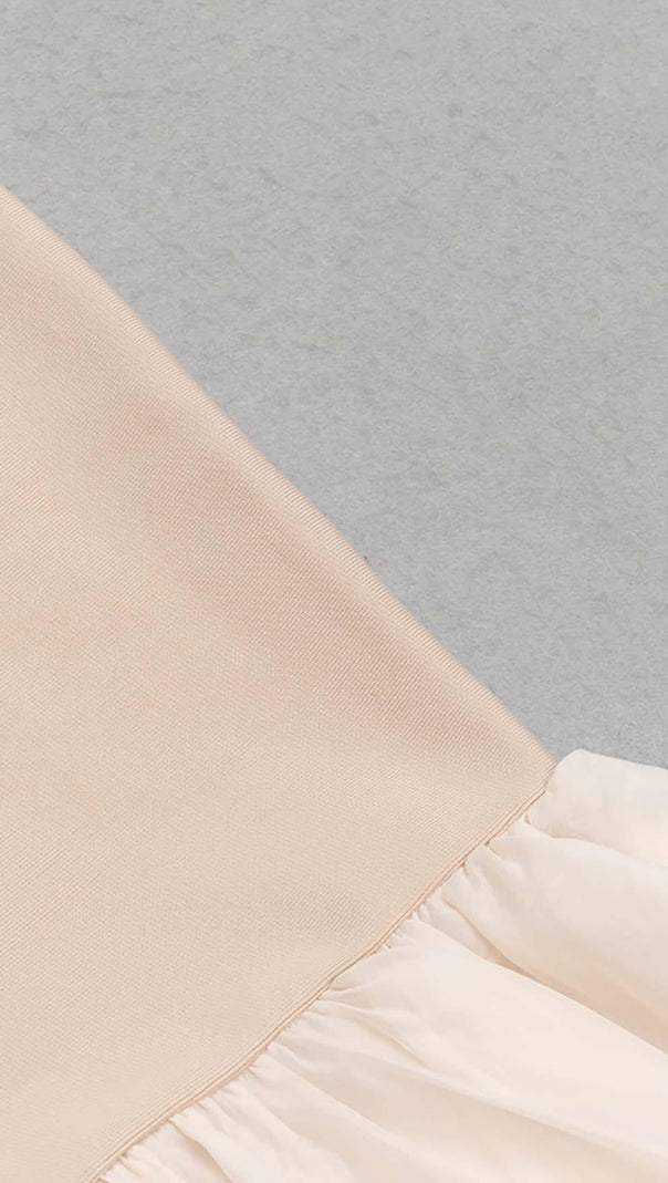 AIIZIE RUFFLE STRAPPY MIDI DRESS IN BEIGE - product image