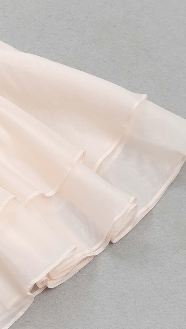 AIIZIE RUFFLE STRAPPY MIDI DRESS IN BEIGE - product image
