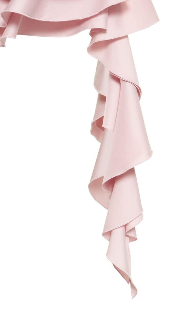AIIZIE RUFFLE-DETAIL HALTER CROP TOP IN PINK - product image