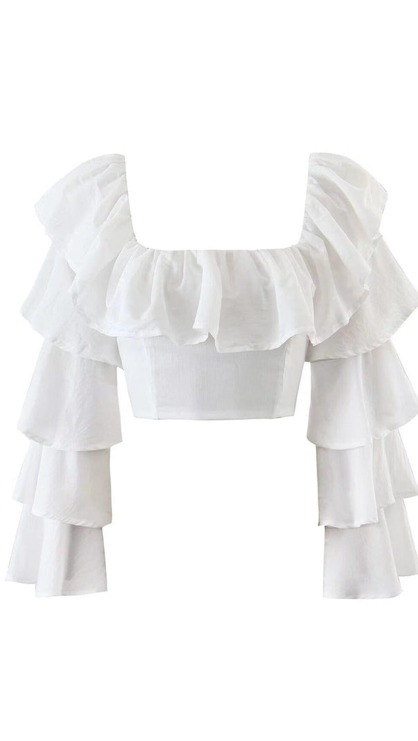 AIIZIE RUFFLE-TRIMMED CROP TOP - product image
