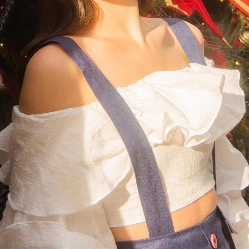 CROP TOP MIT RÜSCHENBESATZ