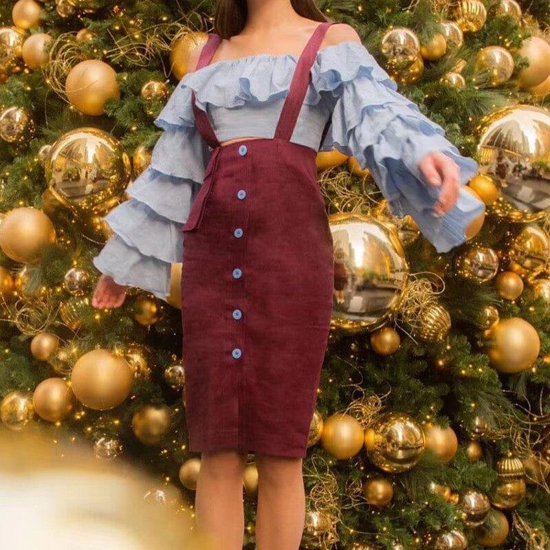 CROP TOP MIT RÜSCHENBESATZ