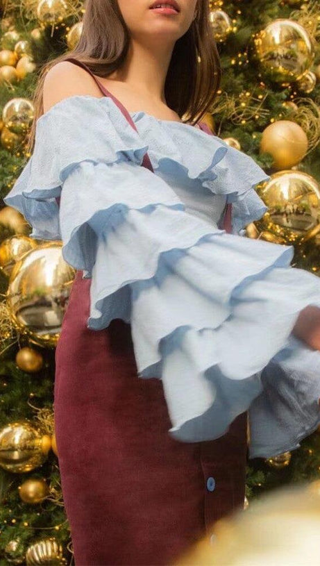 CROP TOP MIT RÜSCHENBESATZ