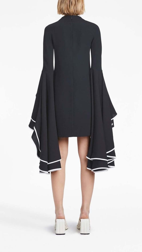 AIIZIE RUFFLED SLEEVE MINI DRESS IN BLACK - product image