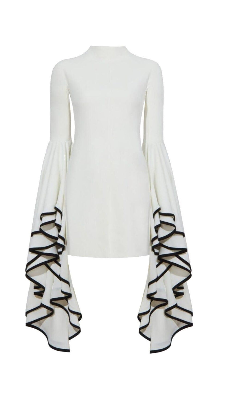 RUFFLED SLEEVE MINI DRESS IN WHITE