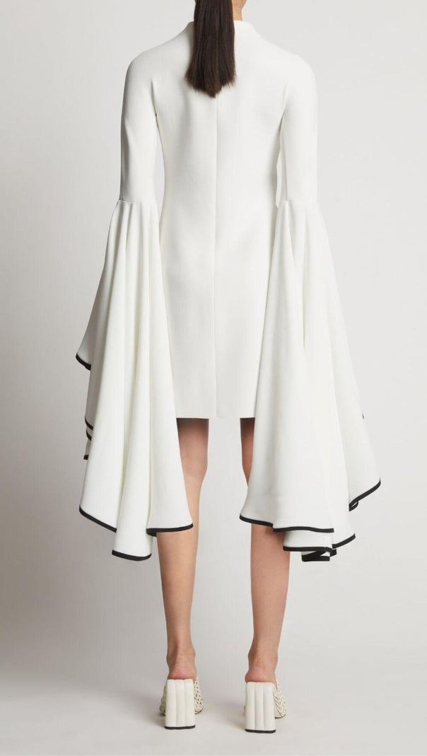 AIIZIE RUFFLED SLEEVE MINI DRESS IN WHITE - product image