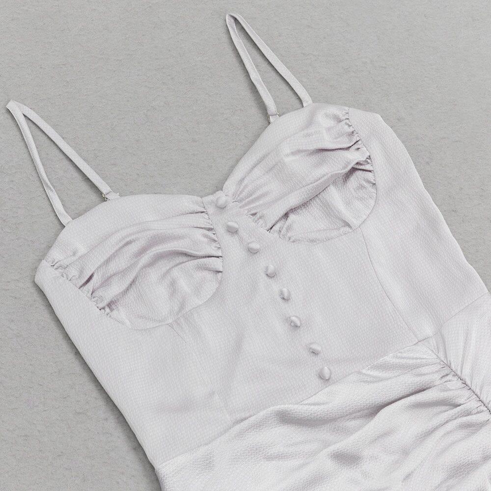 AIIZIE SATIN RUCHED DRESS IN GREY - product image
