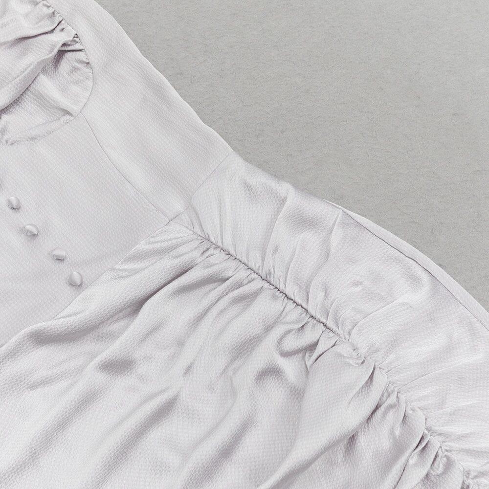 AIIZIE SATIN RUCHED DRESS IN GREY - product image