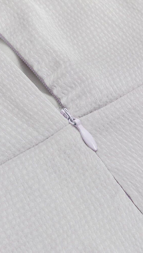 SATIN RUCHED DRESS IN GREY