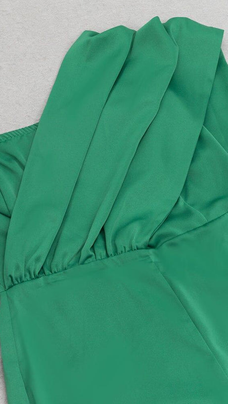 SATIN STRAP JUMPSUIT IN GREEN