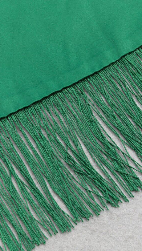 SATIN STRAP JUMPSUIT IN GREEN