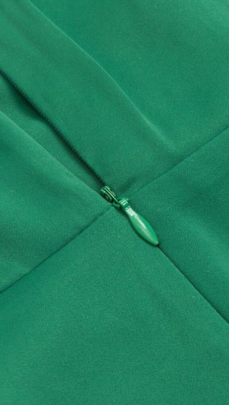 SATIN STRAP JUMPSUIT IN GREEN