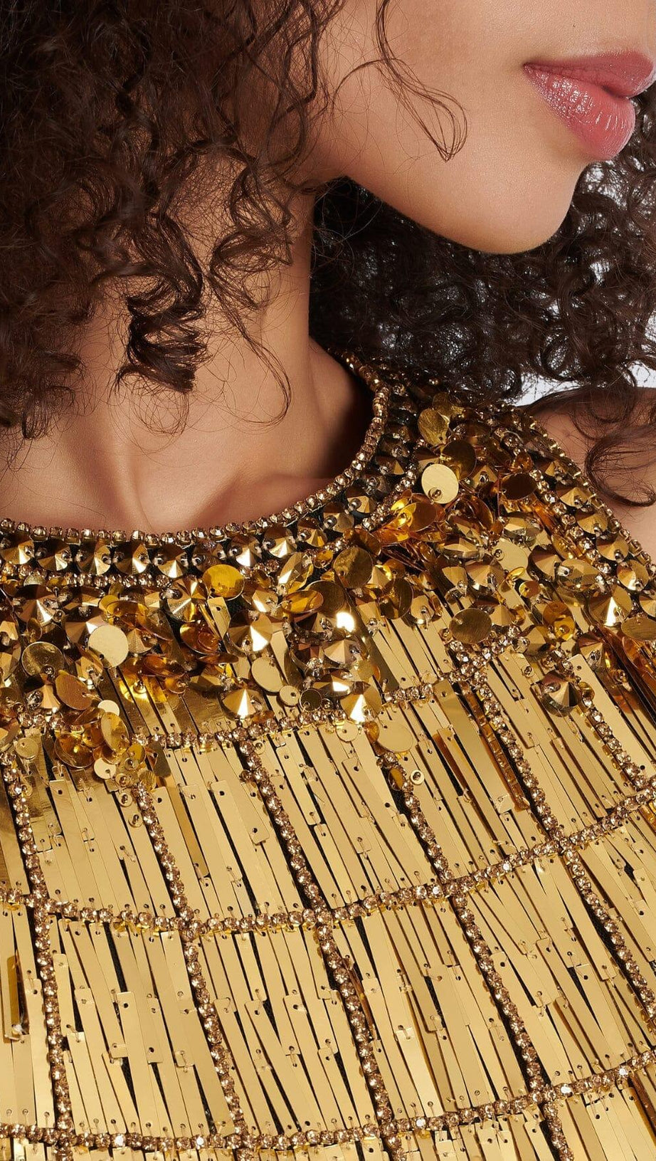 SEQUIN BANDAGE MINI DRESS IN BLACK