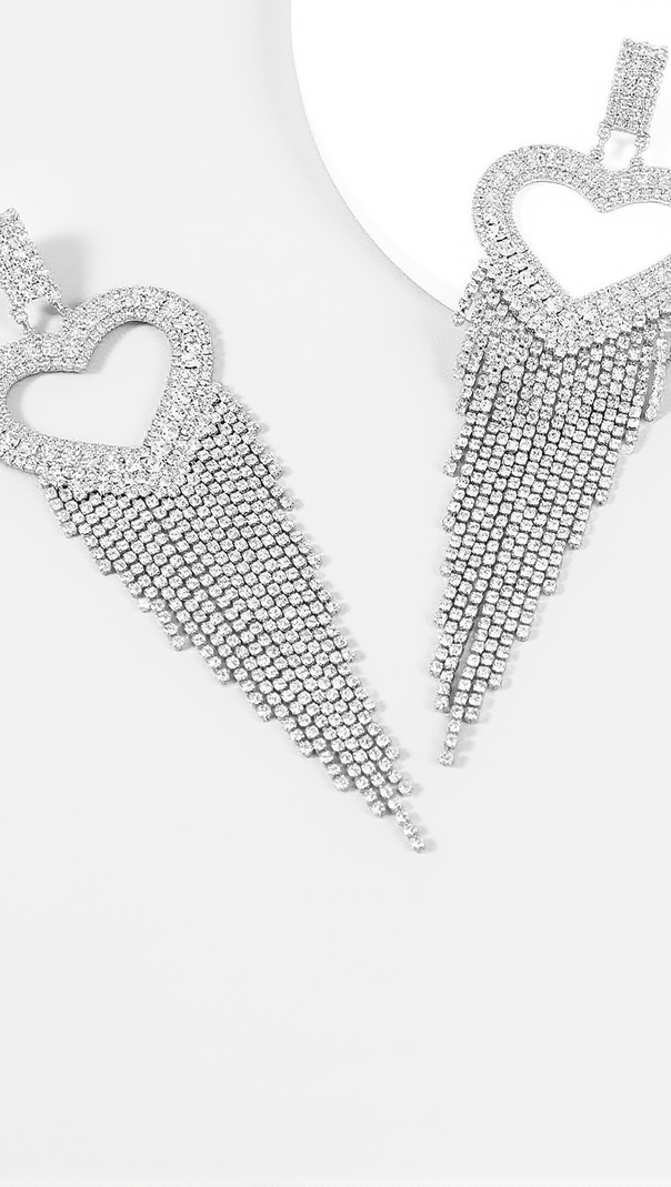 AIIZIE RORY HEART TASSEL EARRINGS - product image